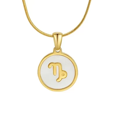 Capricorn Necklace White Gold