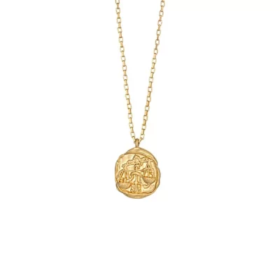 Gold Libra Coin Necklace