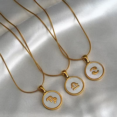 white gold zodiac sign necklace