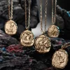 zodiac coin necklace gold