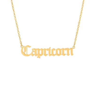 Capricorn Script Necklace