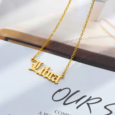 libra nameplate necklace
