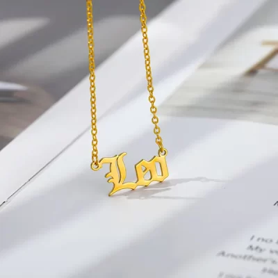 leo nameplate necklace