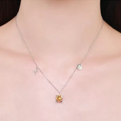 pisces gemstone necklace