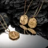 gold zodiac coin necklace