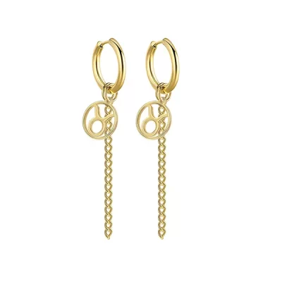 Gold Taurus Earrings