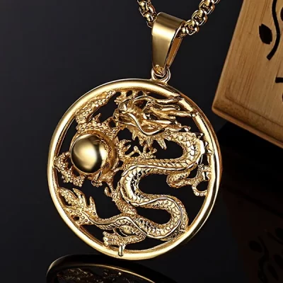 chinese zodiac gold pendant