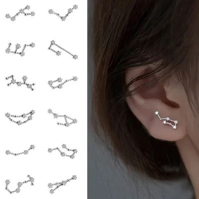 sterling silver constellation earrings